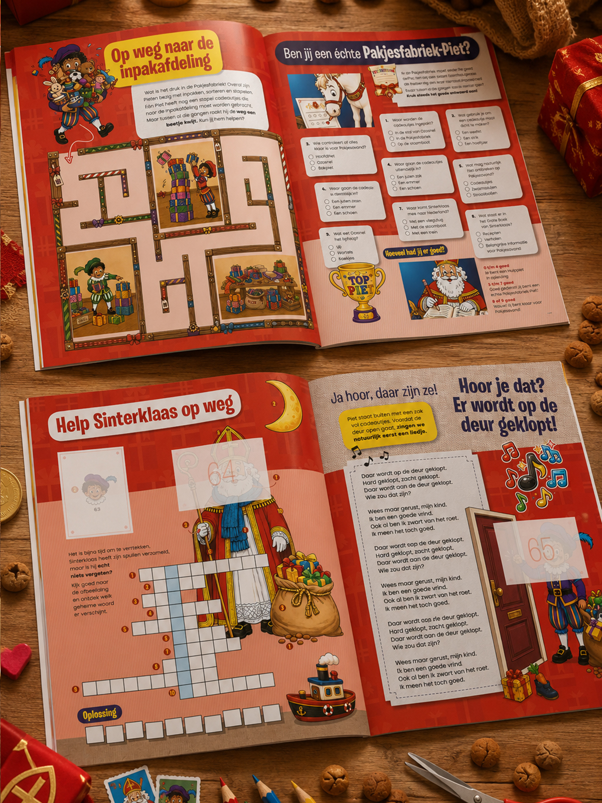 Open binnenpagina’s van het Sinterklaas Spaar- en Doe-album